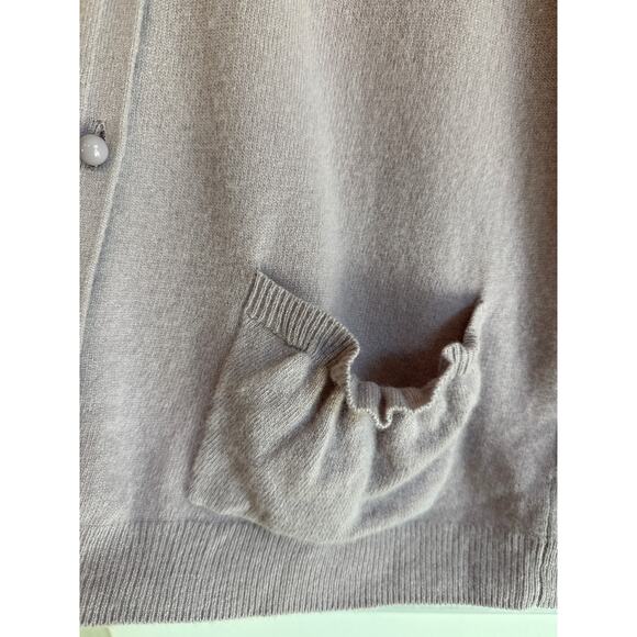 Talbots Wool Cardigan Sweater Light Purple with Cute Buttons and Pockets. - Picture 2 of 6